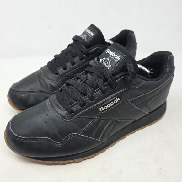 Reebok Classic Leather Black Womens 9 Retro Casual Sneakers - Picture 1 of 8